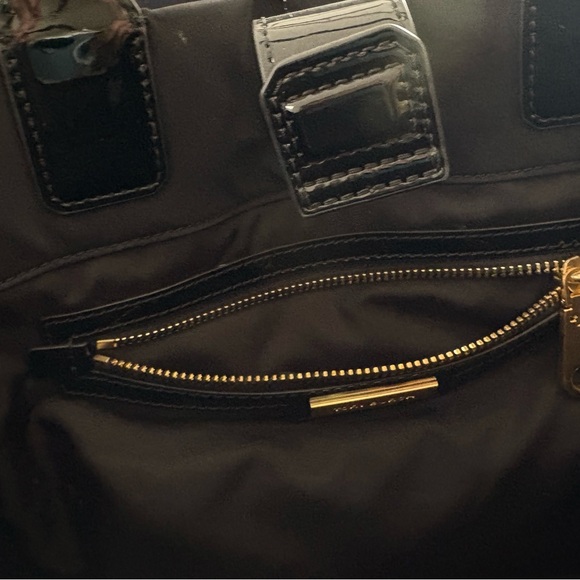 Tory Burch Ella Patent Nylon Tote - Black/Navy - Picture 5 of 6